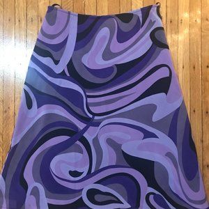 INC international concepts 100% silk 90s midi swirl skirt